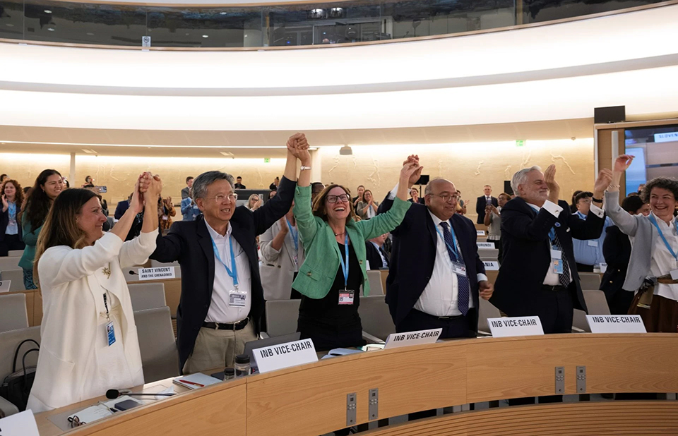 The conclusion of discussions on the Pandemic Agreement in Committee at the World Health Assembly 2025.